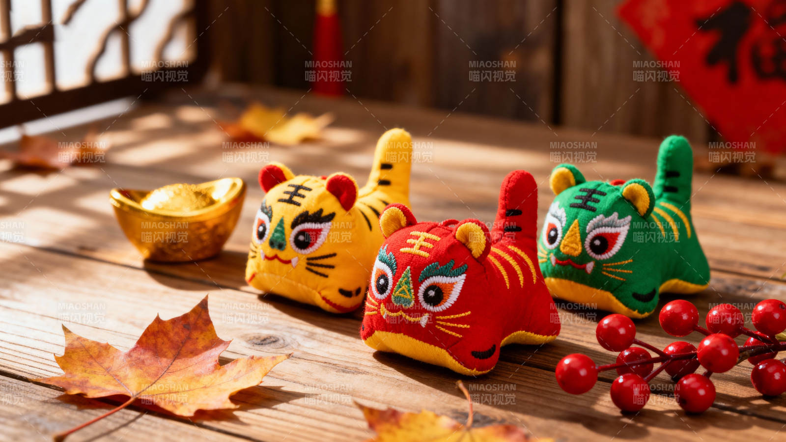 虎形布艺迎新春图片