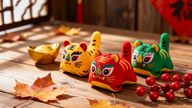 虎形布艺迎新春图片