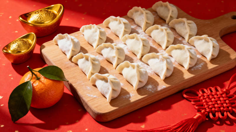 饺子金桔迎新春图片