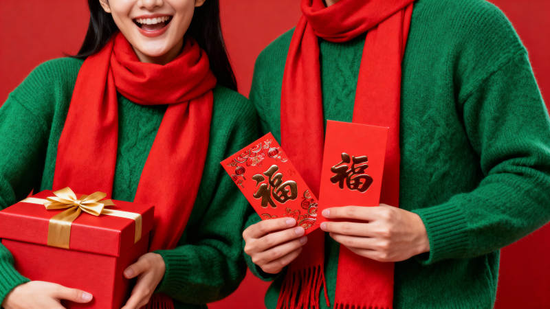 红绿配 福礼迎新春图片