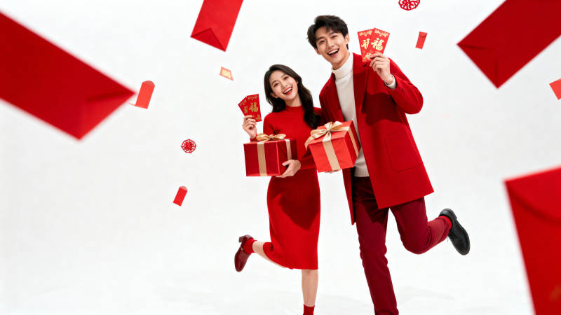 新春喜庆 红包飞舞乐开怀图片