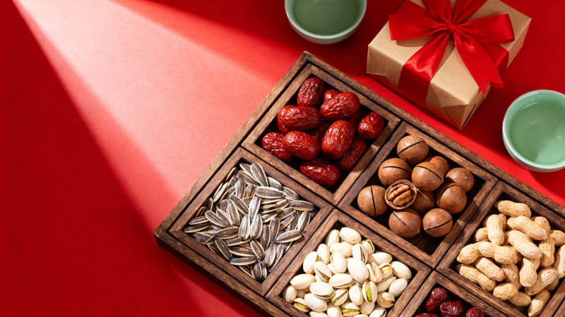 红底坚果礼盒 年味满满图片