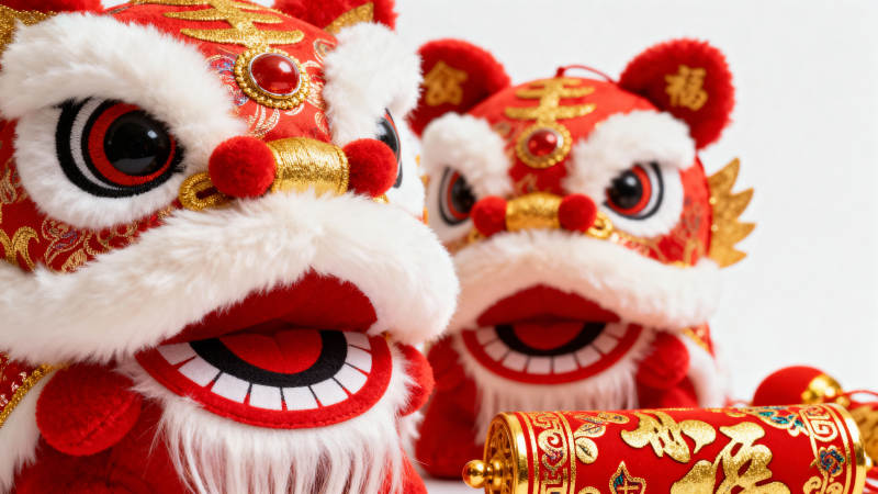 红金舞狮迎新春图片