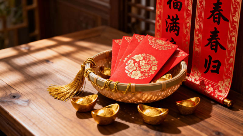 新春红包金元宝迎福归图片