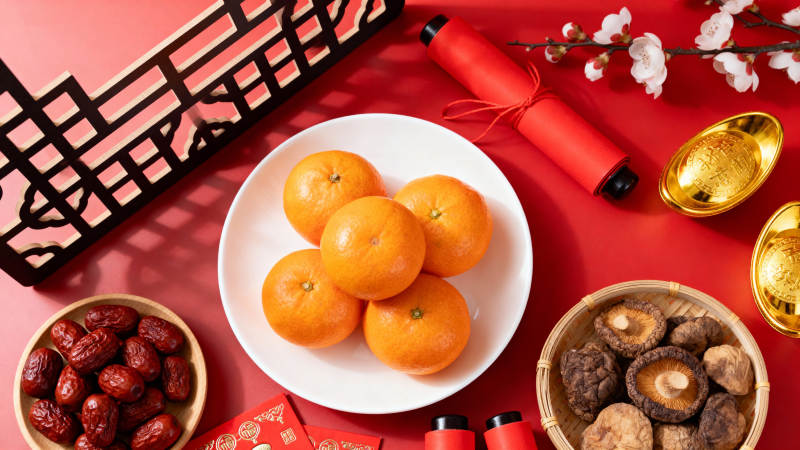 新春吉祥 橙枣香菇贺岁图片