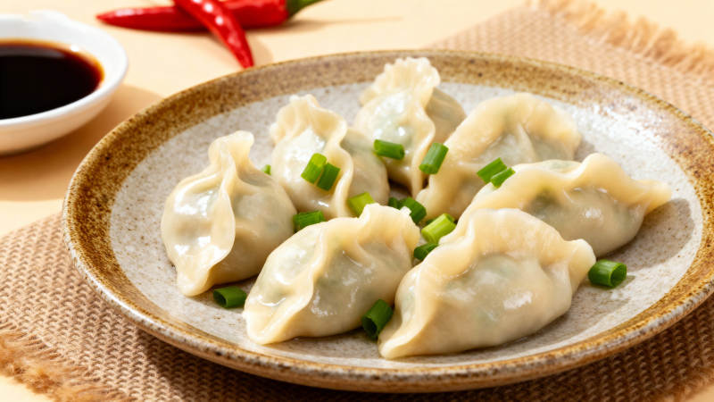 饺子配蘸料 香葱点缀更诱人图片