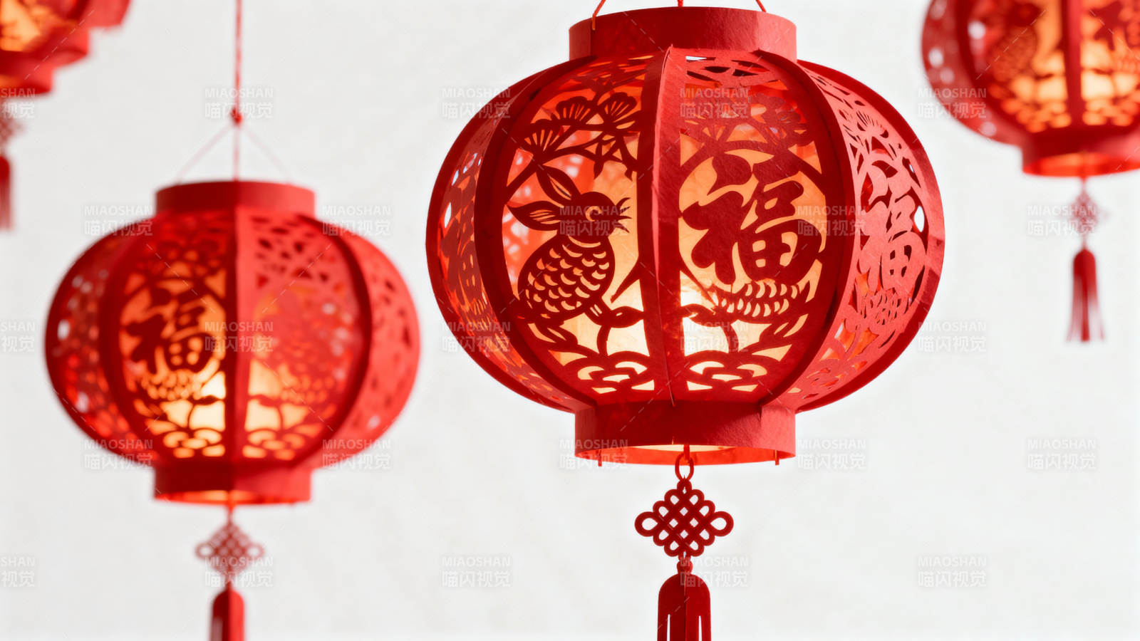 红灯笼迎新春福字吉祥图片