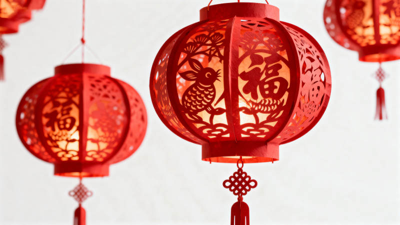 红灯笼迎新春福字吉祥图片