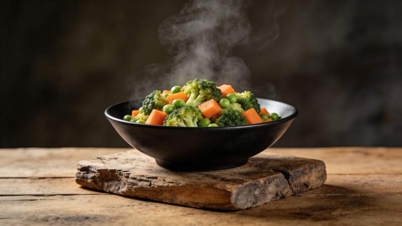 热腾腾的蔬菜碗 香气四溢图片