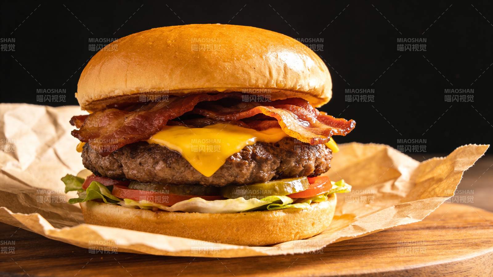 培根芝士汉堡 诱人美味图片