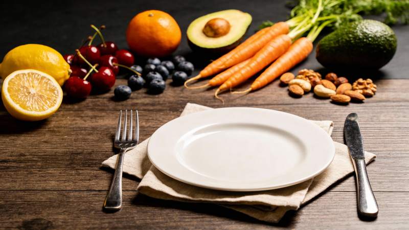 健康餐盘 蔬果坚果伴左右图片