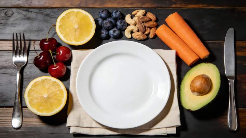 健康餐盘 蔬果坚果搭配图片