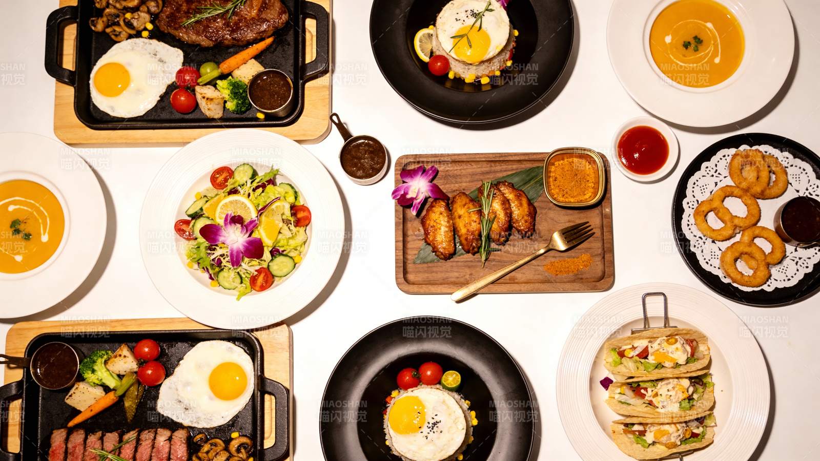 丰盛美食拼盘 色香味俱全图片