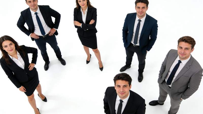 商务团队自信合影图片