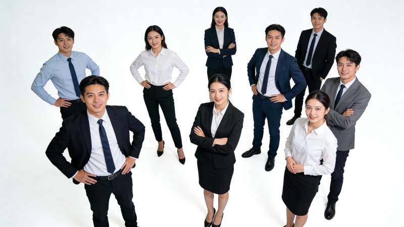 商务团队合影 自信专业风采图片