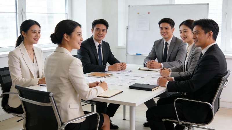 商务会议讨论中图片