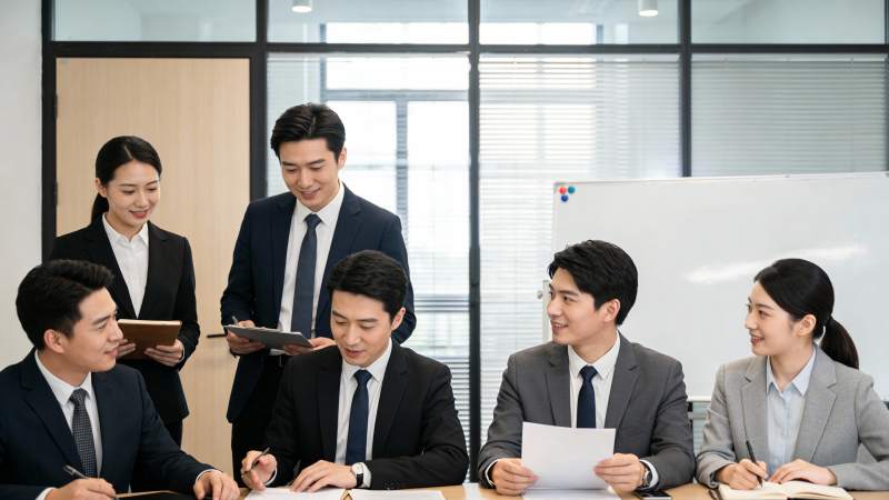 商务团队会议讨论中图片