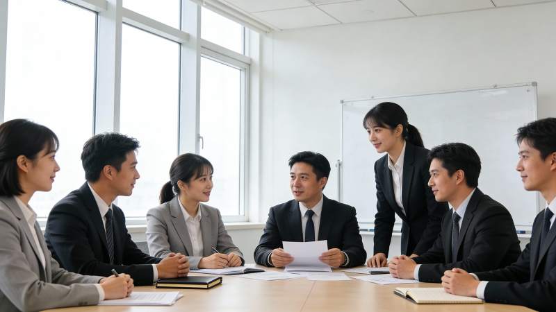 商务会议讨论中图片