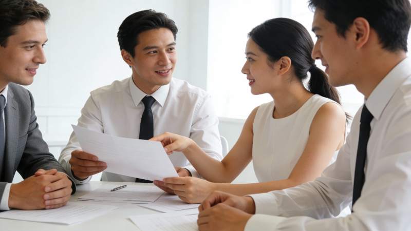 商务会议讨论文件图片