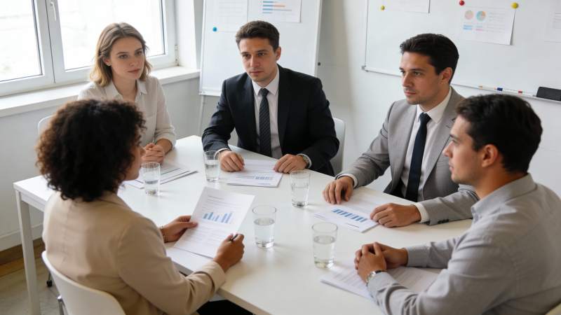 商务会议讨论中图片