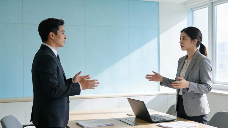 商务洽谈中 双方积极沟通图片