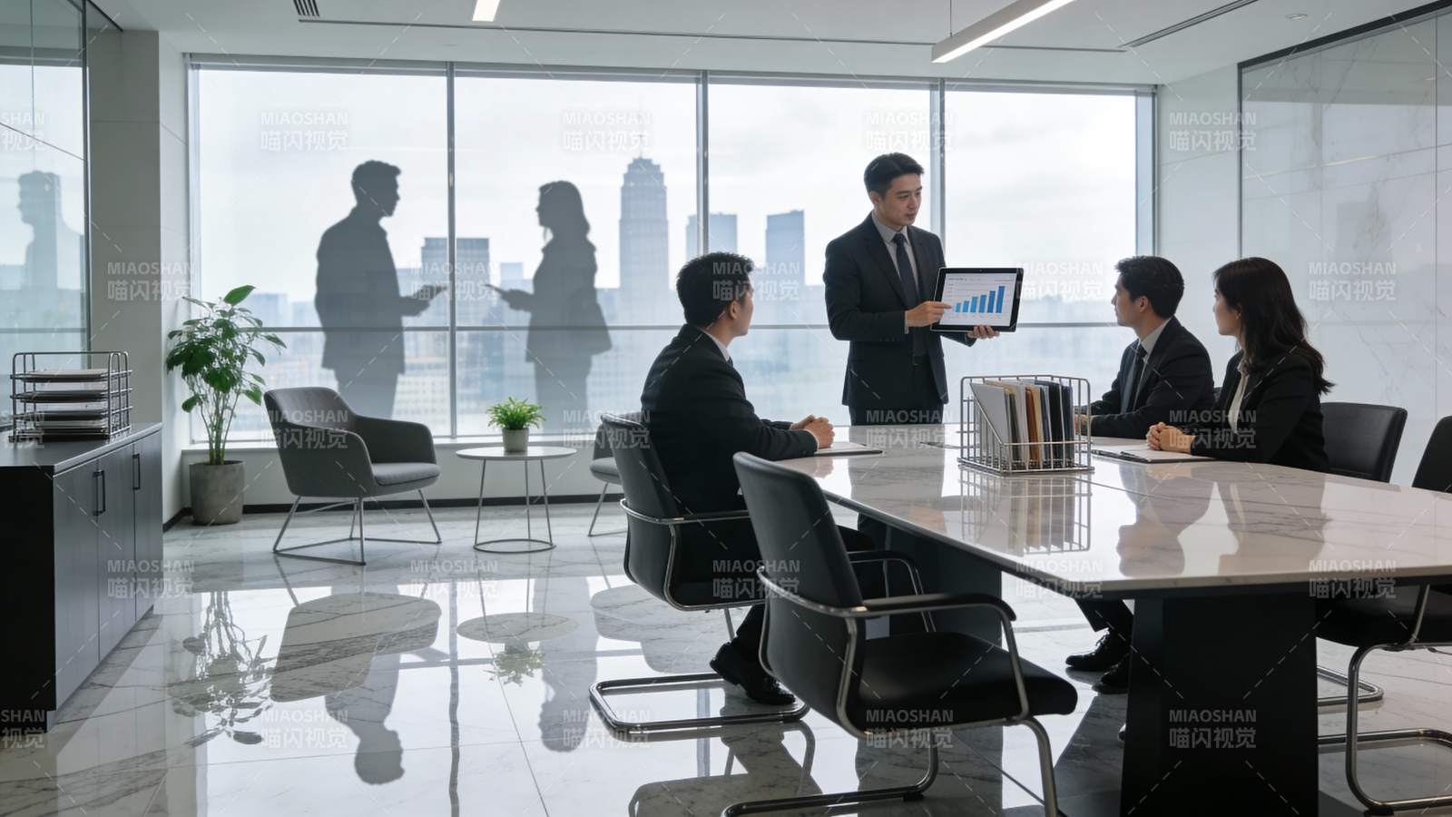 商务会议 数据汇报进行时图片