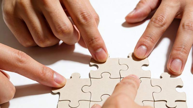 多人协作拼拼图图片