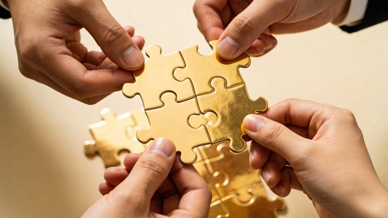 携手拼金图 合力创辉煌图片