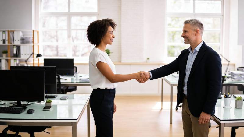 职场握手 合作达成图片