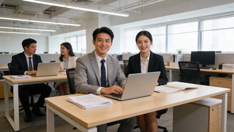 职场精英团队办公场景图片