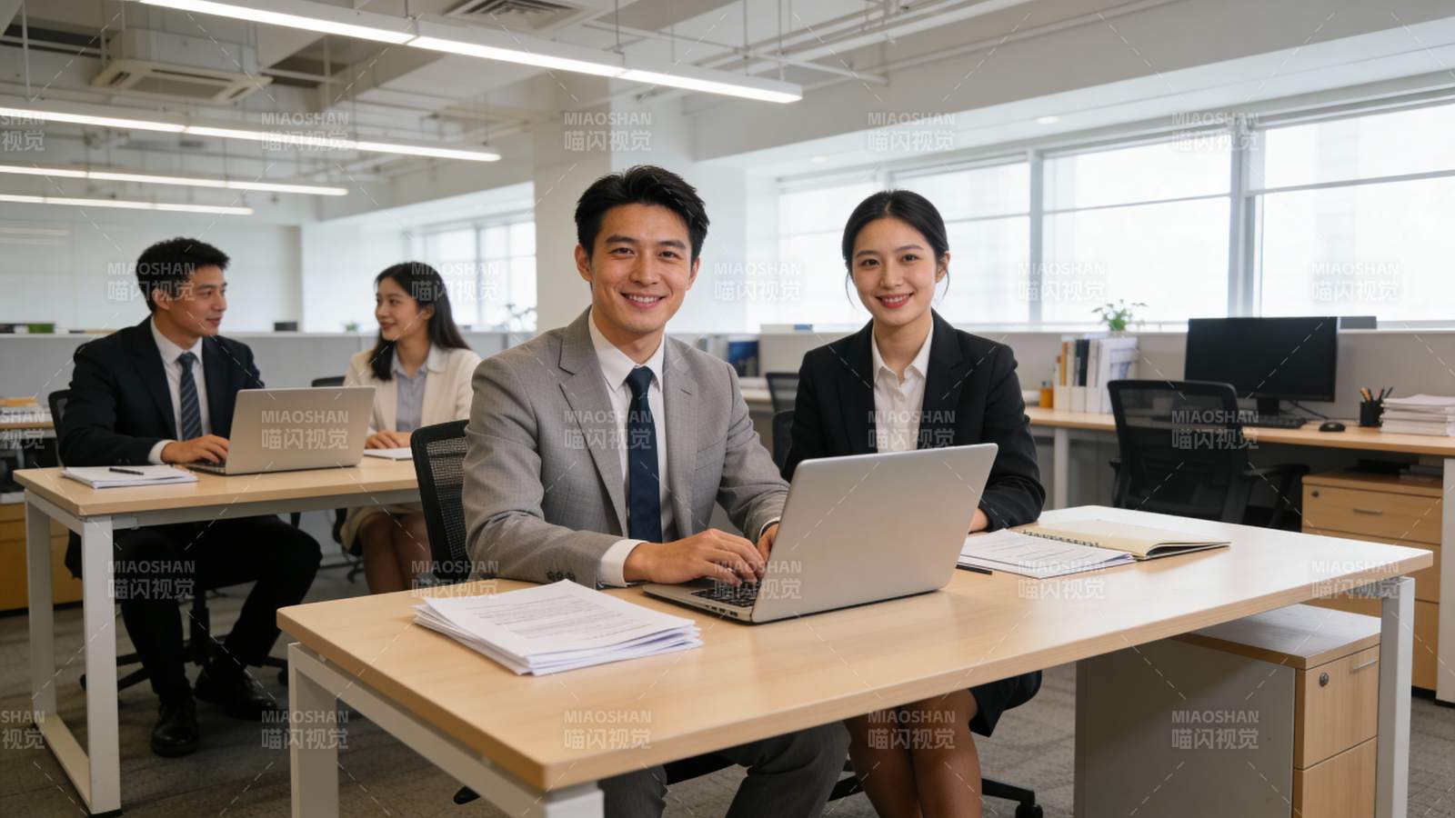 职场精英团队办公场景图片