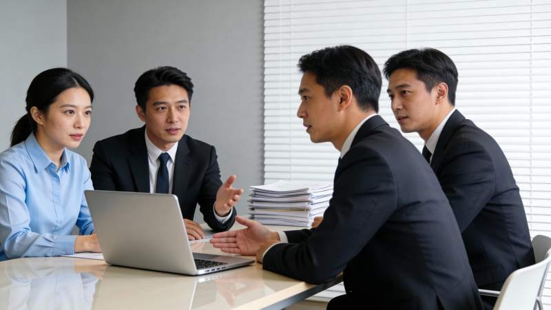 商务会议讨论中图片