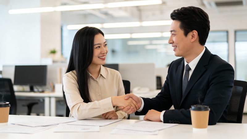 商务握手 合作达成图片