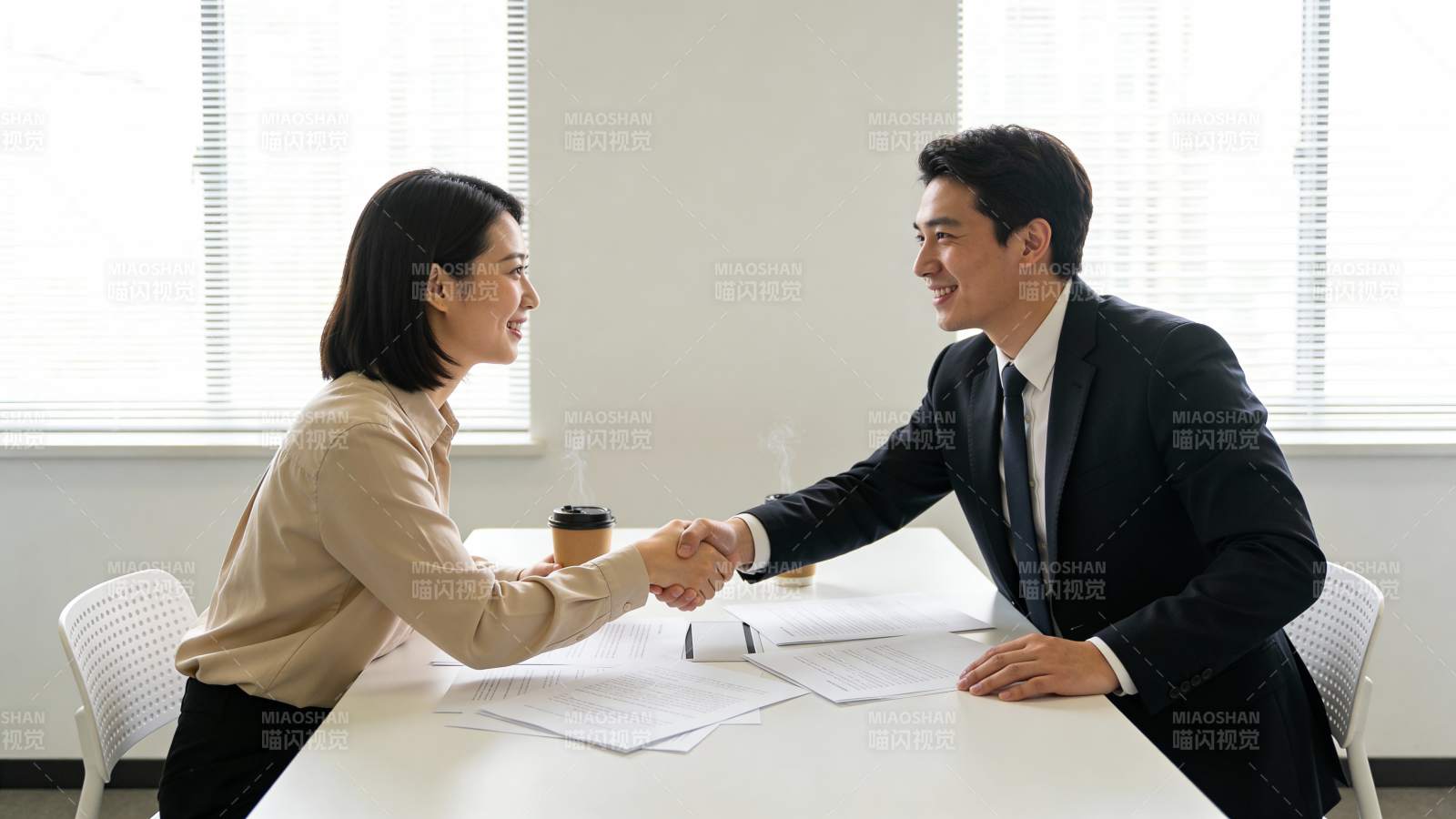 商务握手 合作达成图片