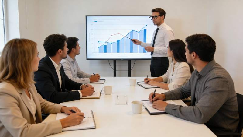 商务会议 数据图表汇报中图片