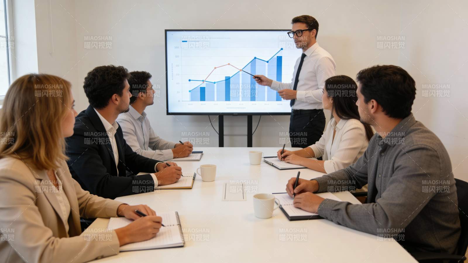 商务会议 数据图表汇报中图片