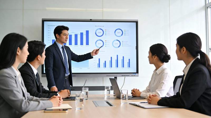 商务会议 数据汇报与团队讨论图片