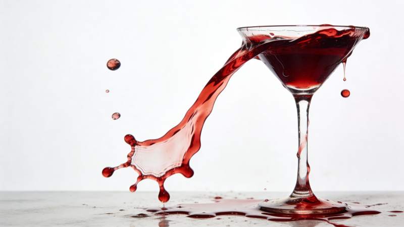 红酒倾洒 瞬间定格图片