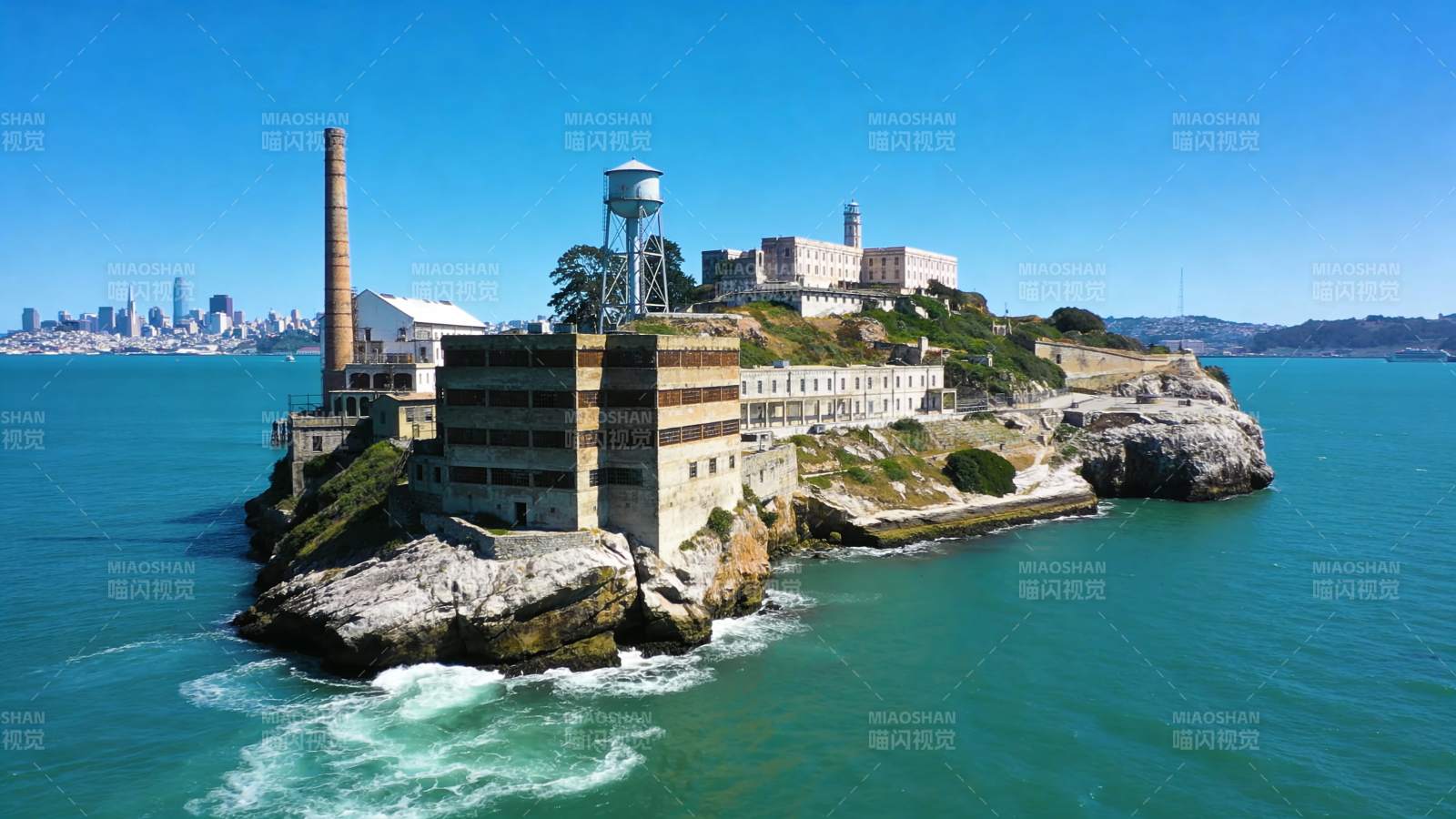 恶魔岛全景 旧金山湾地标图片