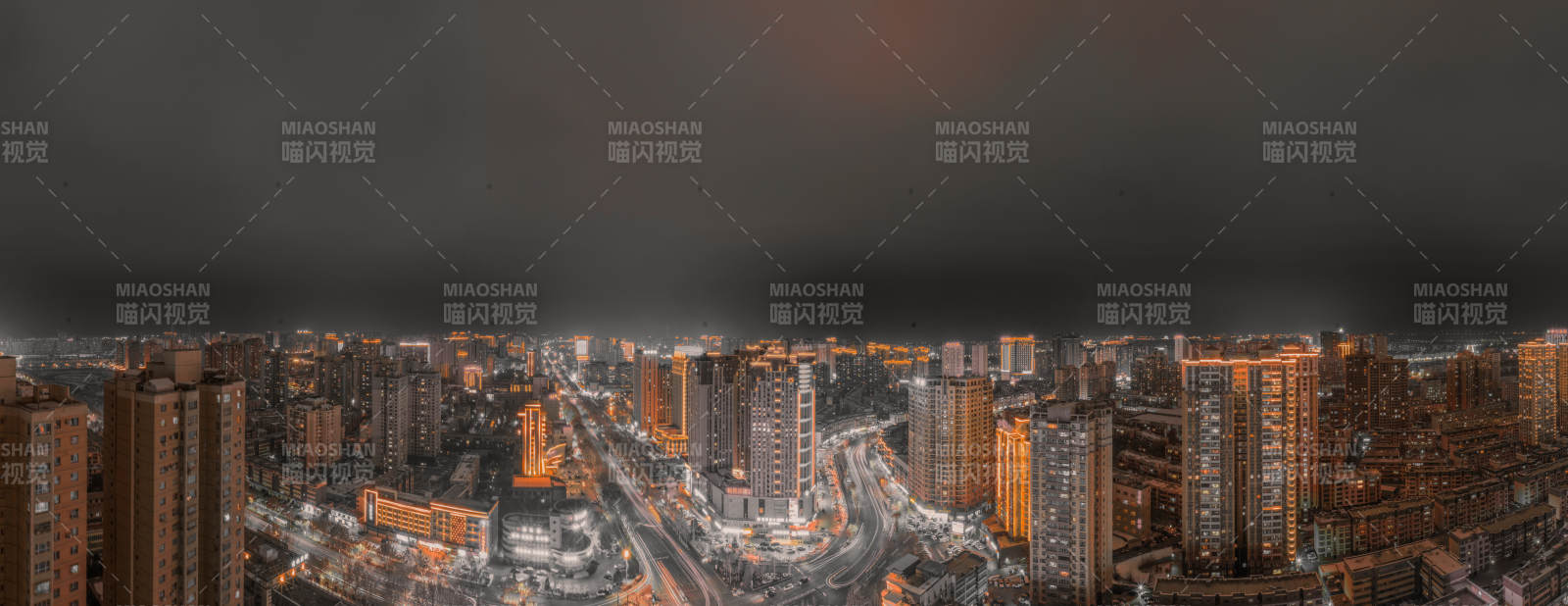 夜幕下的城市灯火辉煌图片