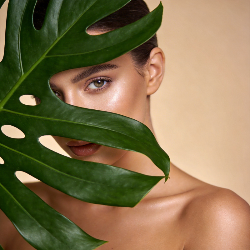 绿叶遮面 自然之美图片