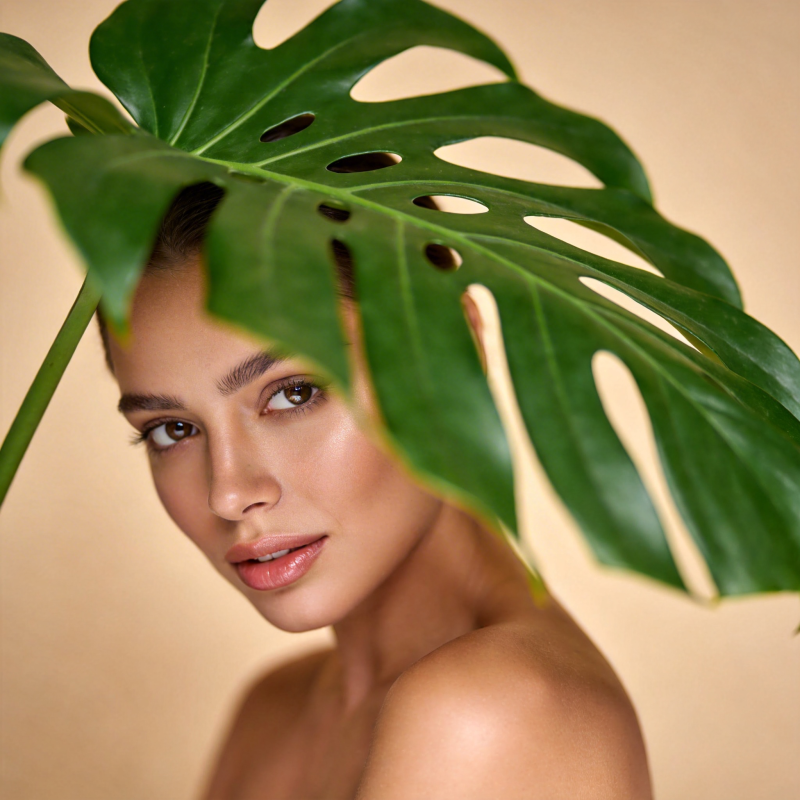 绿叶遮面 自然之美图片