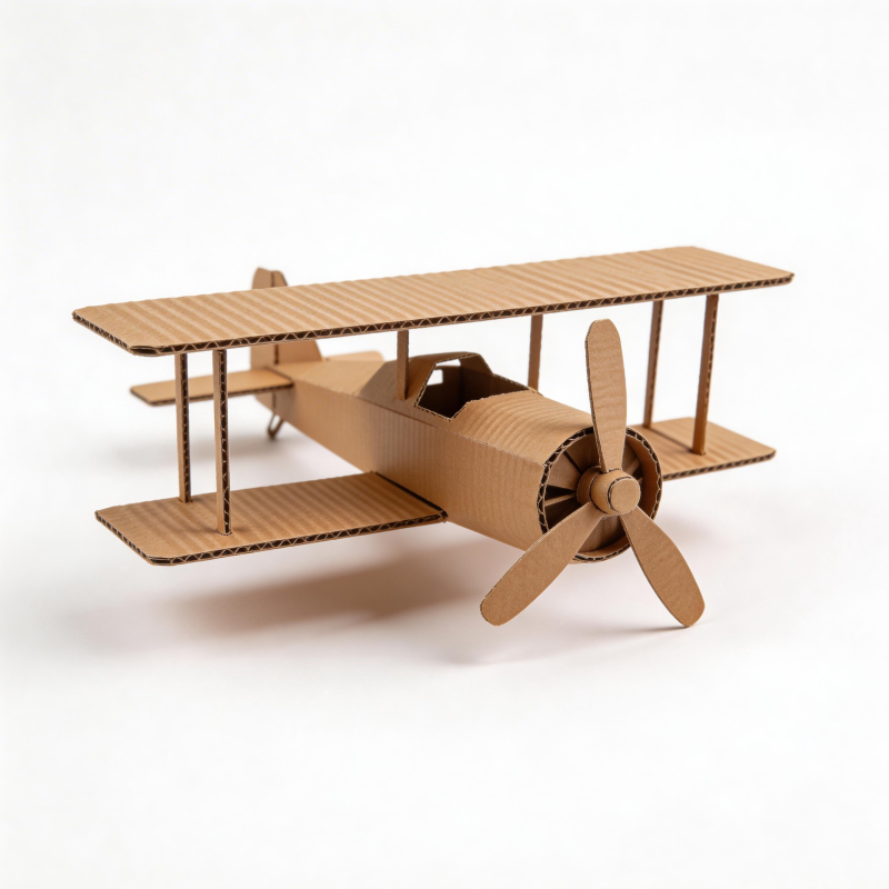 纸板双翼飞机模型图片
