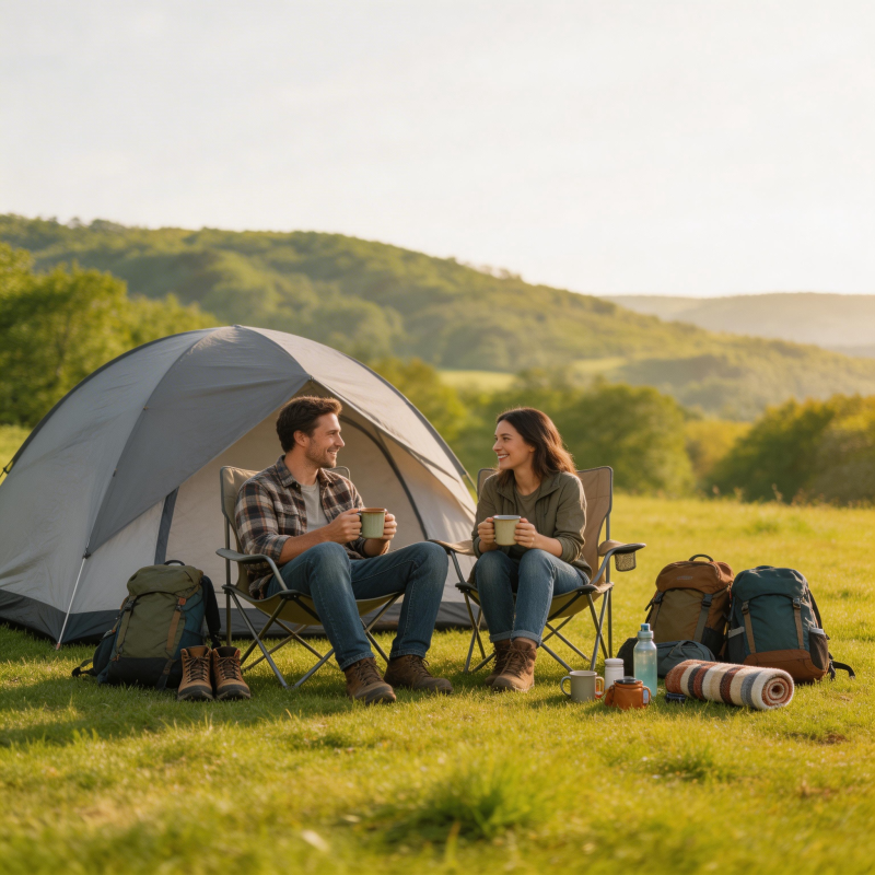 露营时光 山野间的温馨对话图片