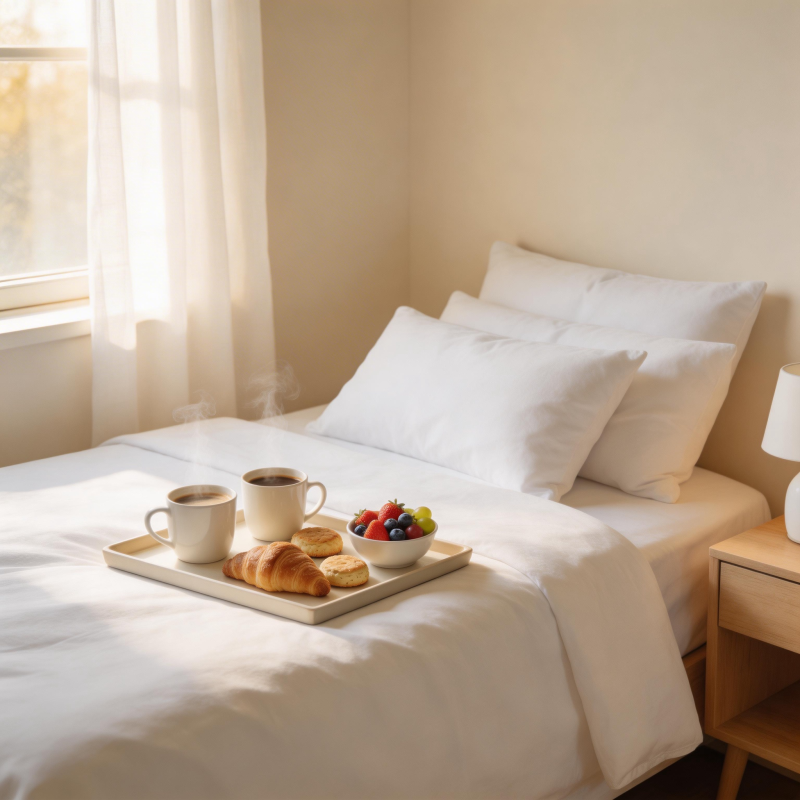 晨光早餐 床上享温馨图片