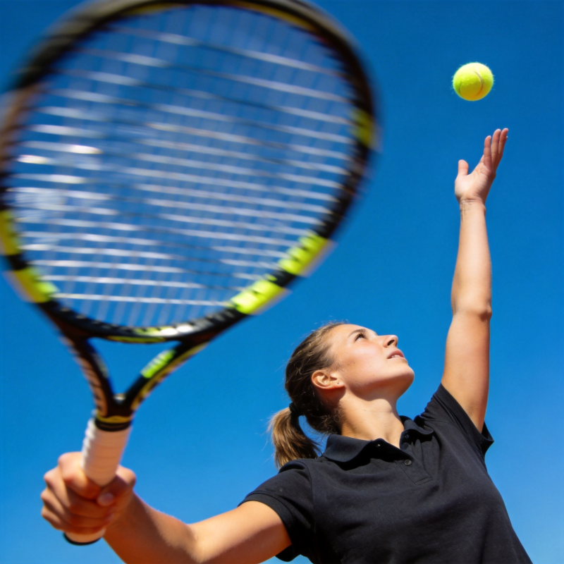 网球少女发球瞬间图片