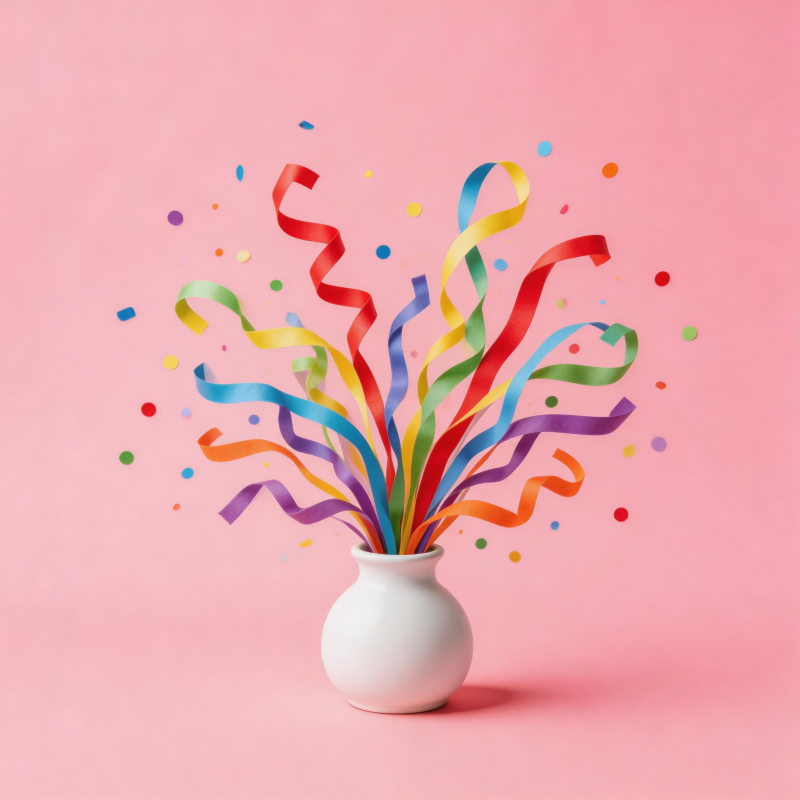 彩带花瓶 缤纷绽放图片