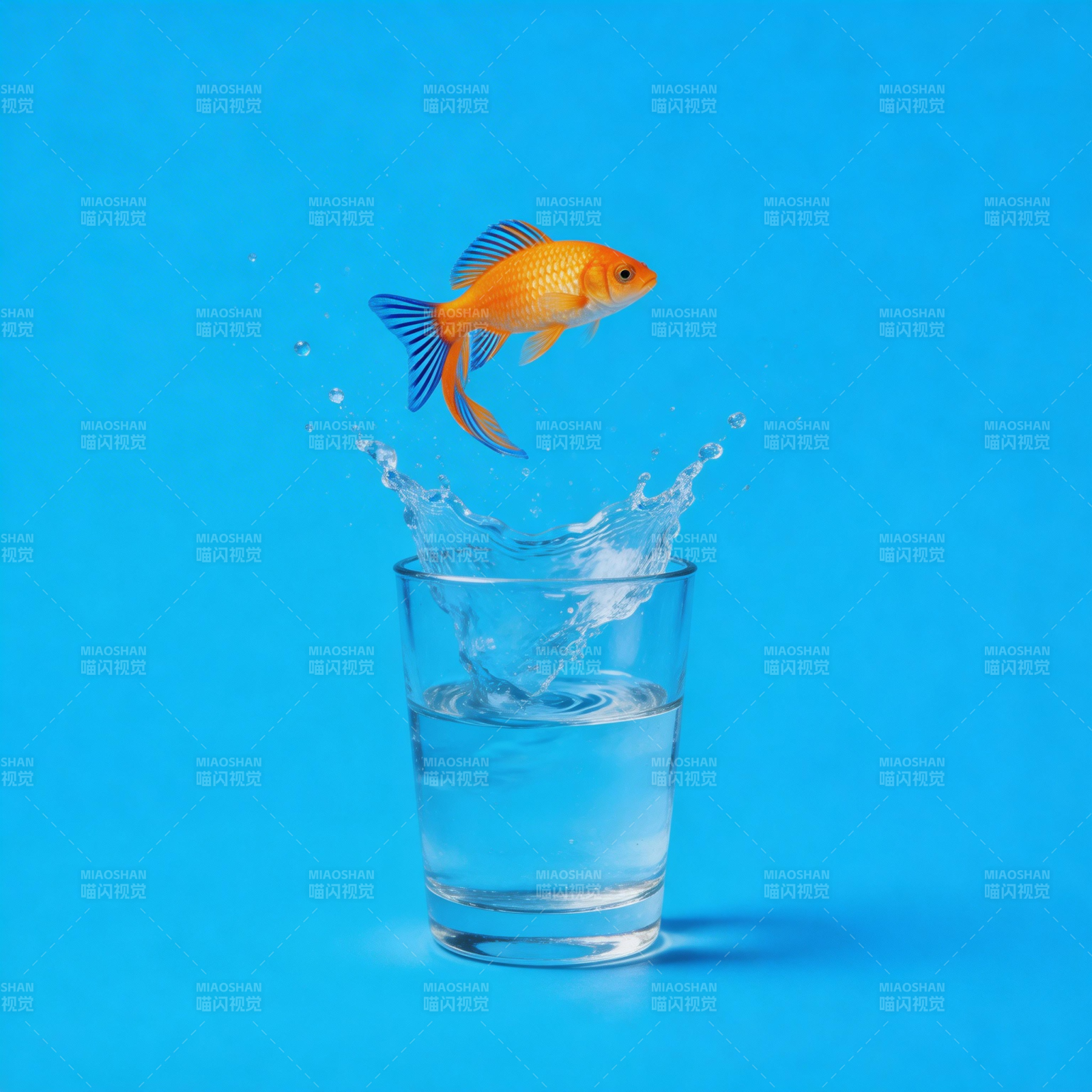 金鱼跃杯 水花四溅图片