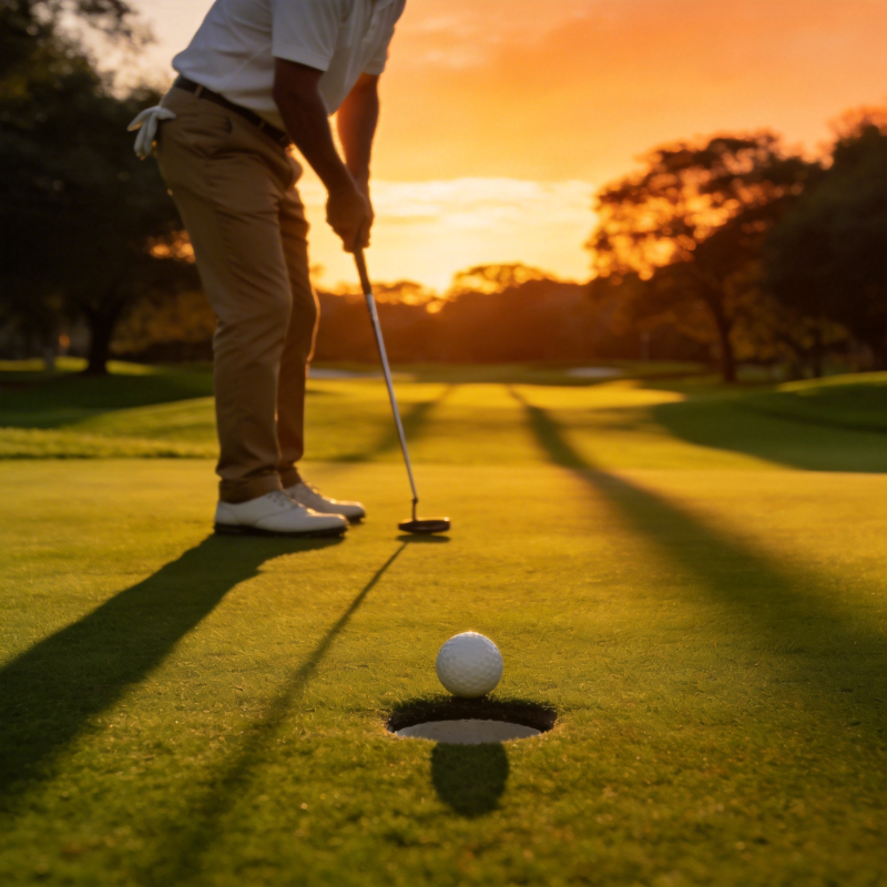 夕阳推杆 一洞入魂图片