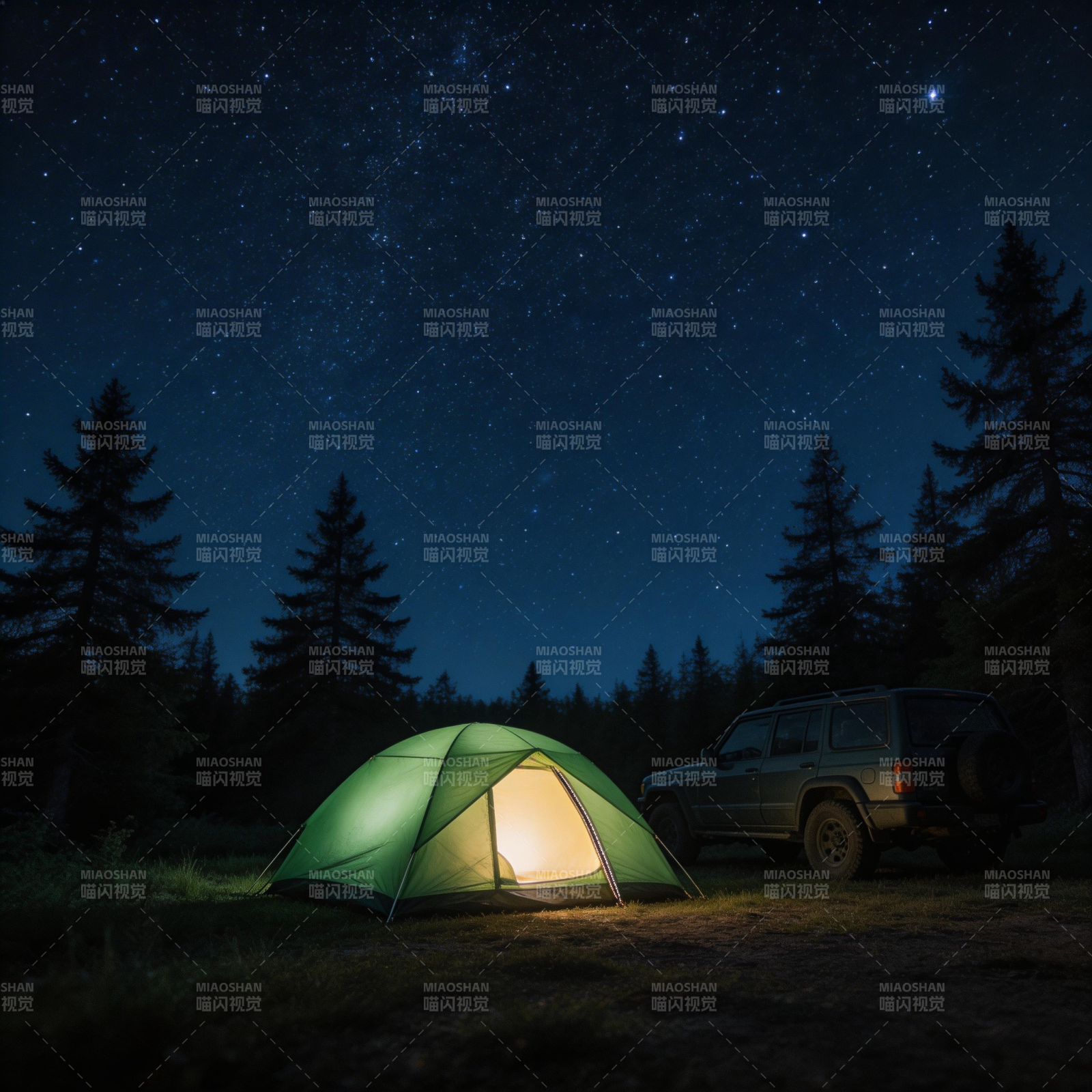 星空下的露营夜图片